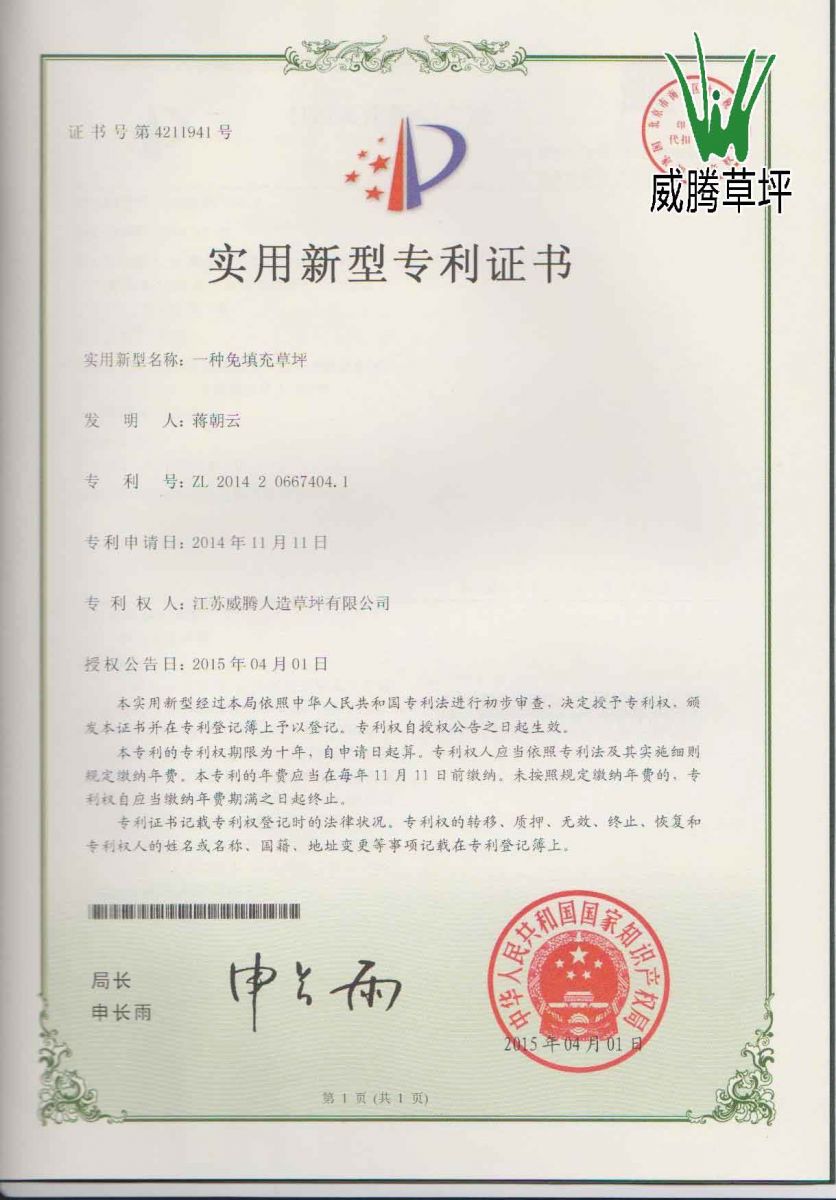 免填充足球场人造草坪