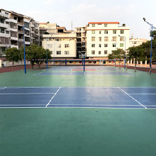 天津津南区丙烯酸篮球场地面铺装塑胶地坪修建