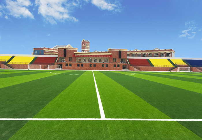 校园足球场人造草坪运动系统--单丝-曲丝--免填充自由选择-搭配垫层和TPE颗粒(图文)