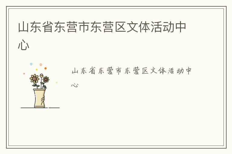 山东省东营市东营区文体活动中心