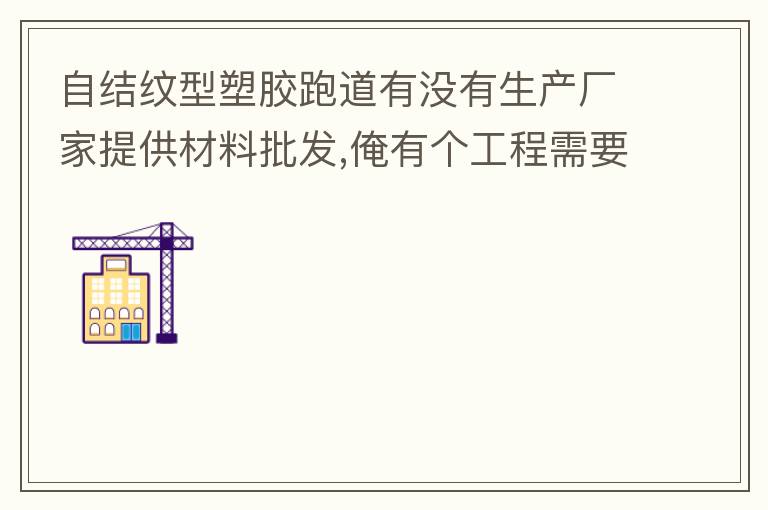 自结纹型塑胶跑道有没有生产厂家提供材料批发,俺有个工程需要施工方案,施工方法,有没有施工工艺提供？