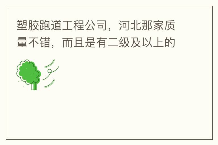 塑胶跑道工程公司，河北那家质量不错，而且是有二级及以上的公司