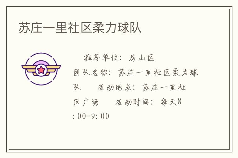 苏庄一里社区柔力球队
