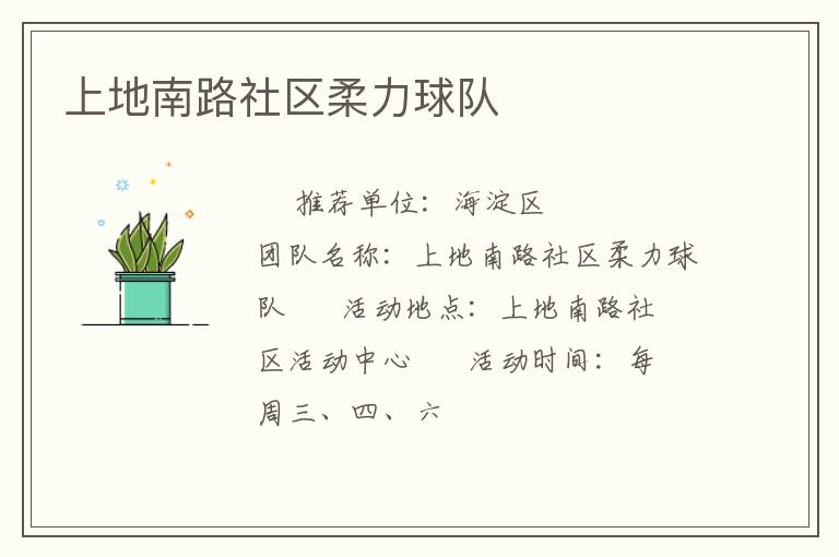 上地南路社区柔力球队