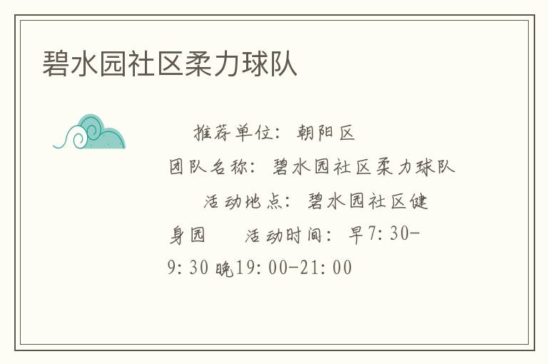 碧水园社区柔力球队