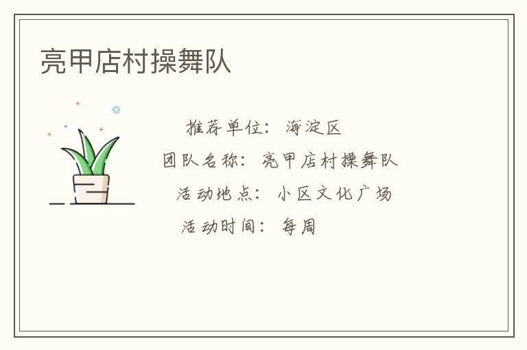 亮甲店村操舞队