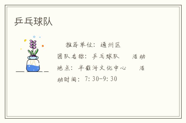 乒乓球队