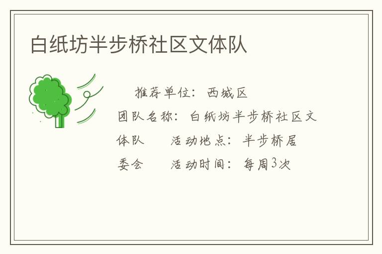 白纸坊半步桥社区文体队