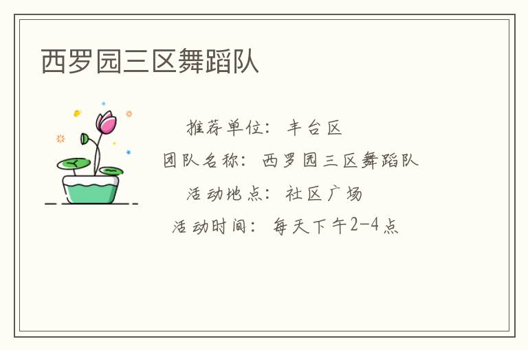 西罗园三区舞蹈队