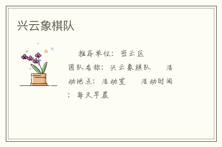 兴云象棋队