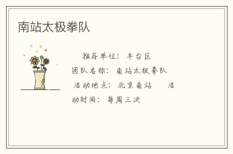 南站太极拳队