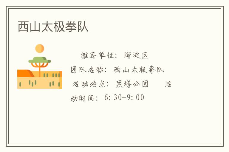 西山太极拳队