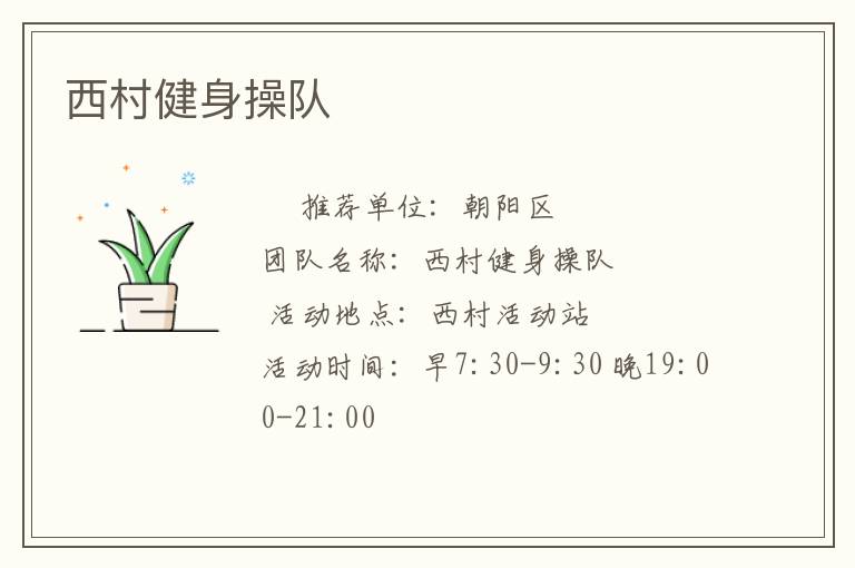 西村健身操队