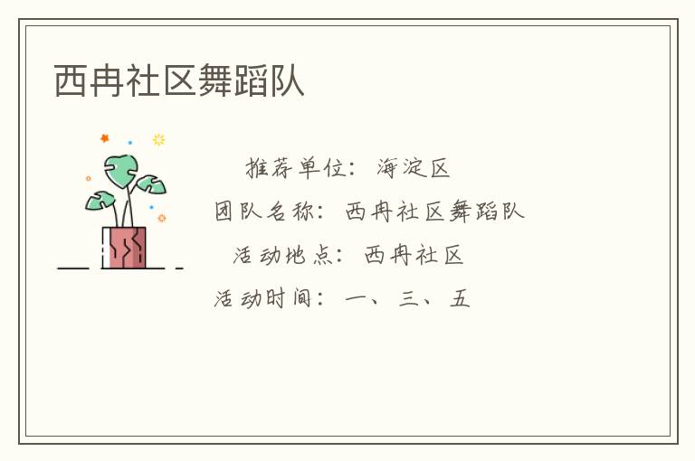 西冉社区舞蹈队