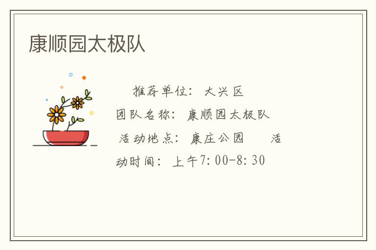 康顺园太极队