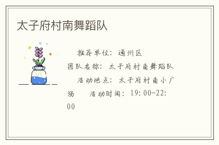 太子府村南舞蹈队