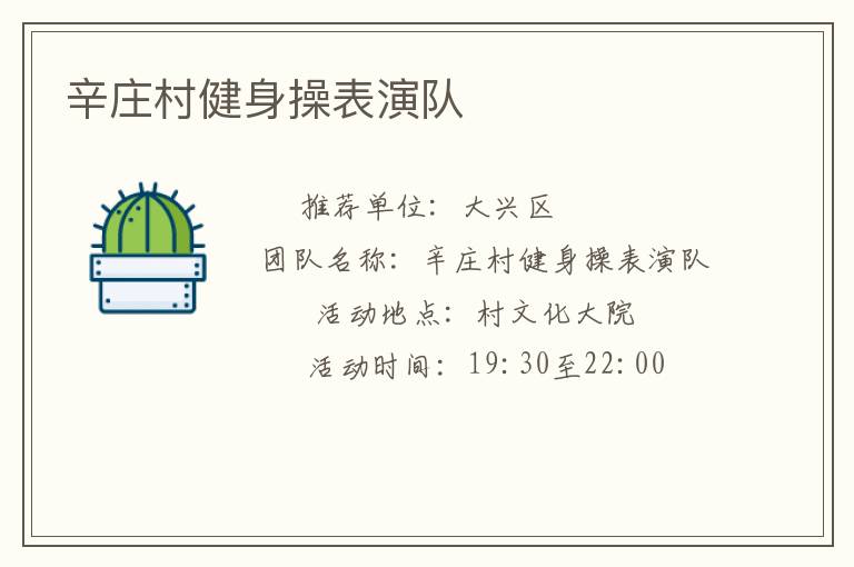 辛庄村健身操表演队
