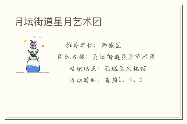 月坛街道星月艺术团
