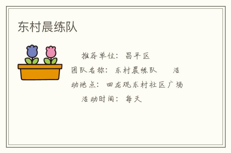 东村晨练队