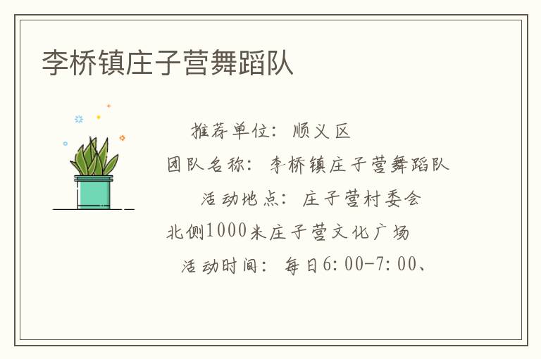 李桥镇庄子营舞蹈队
