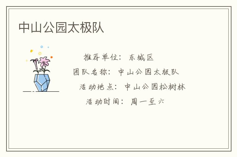 中山公园太极队