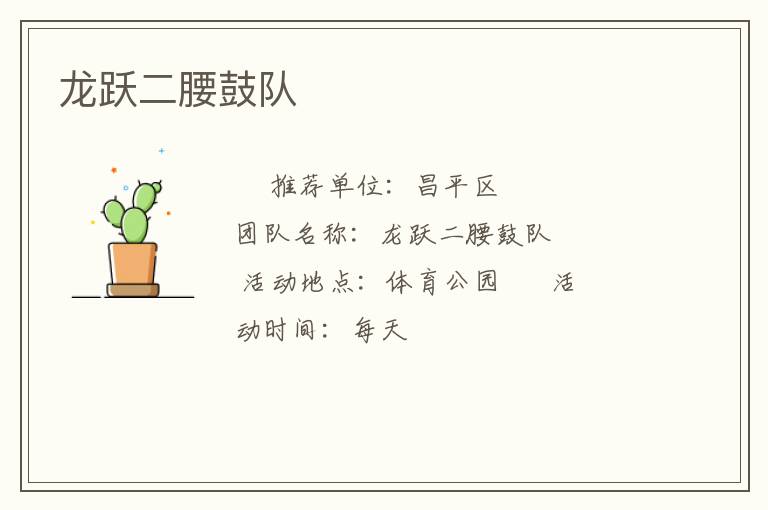 龙跃二腰鼓队