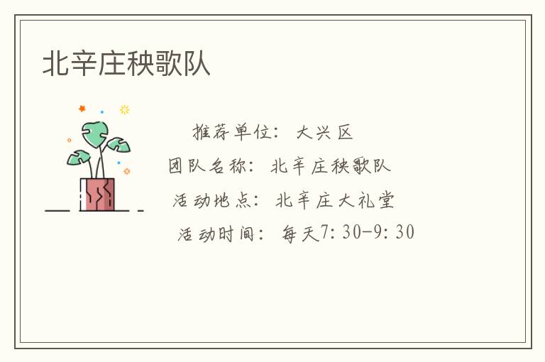北辛庄秧歌队