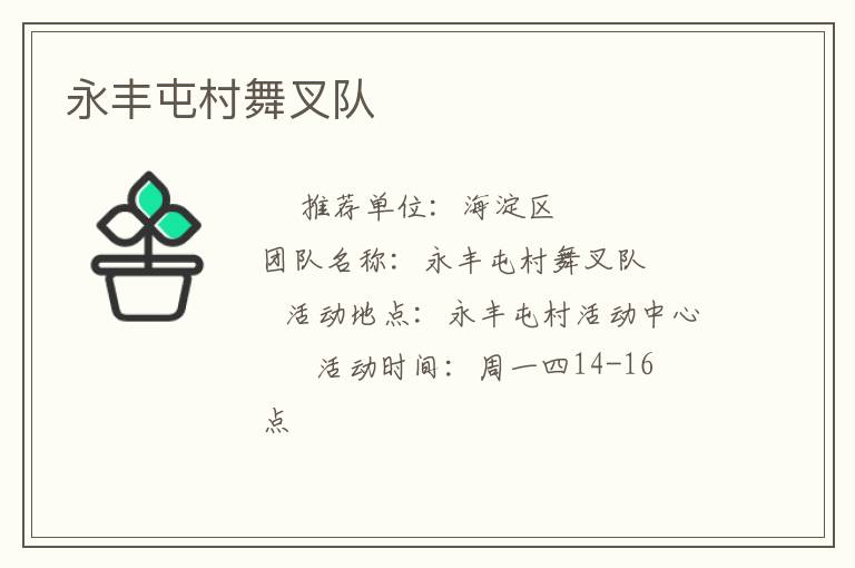 永丰屯村舞叉队
