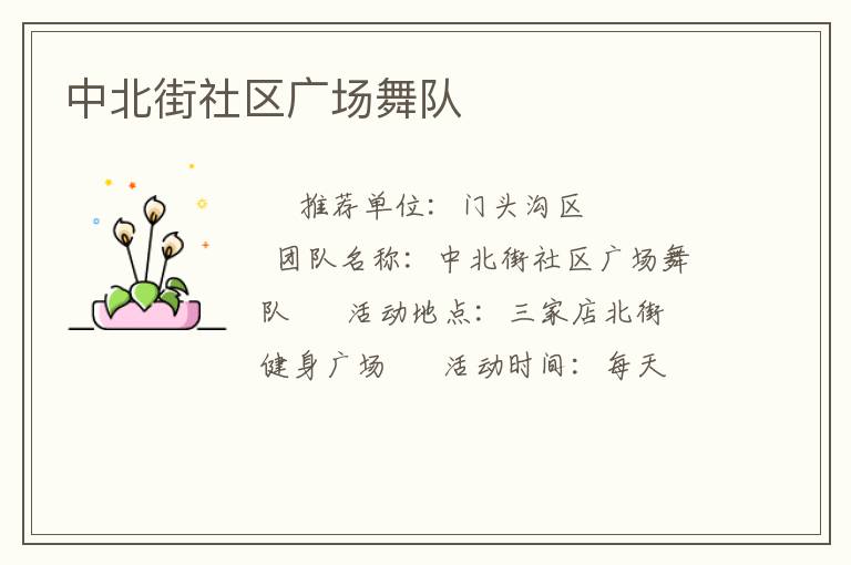 中北街社区广场舞队