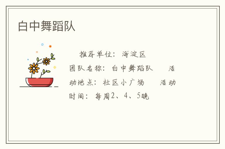 白中舞蹈队
