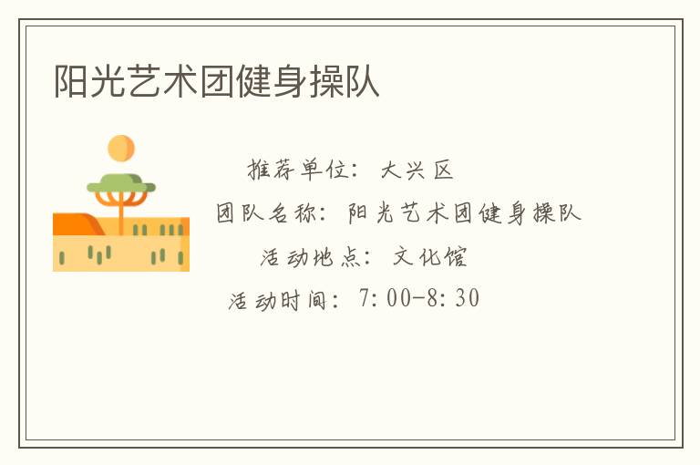 阳光艺术团健身操队