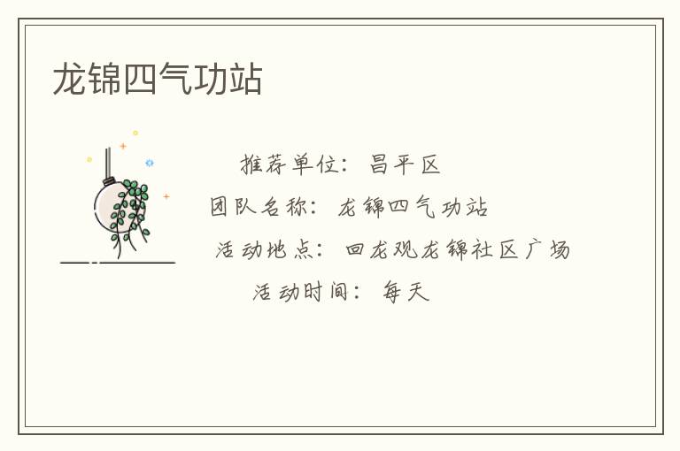 龙锦四气功站