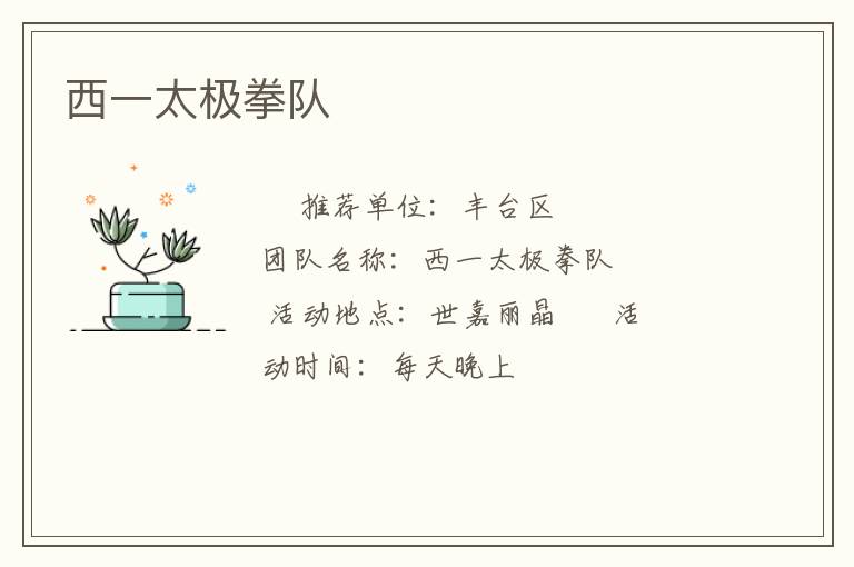 西一太极拳队