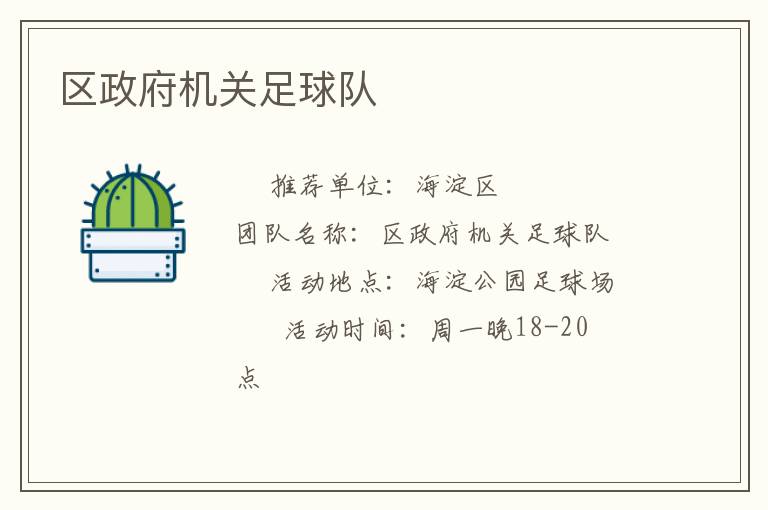 区政府机关足球队