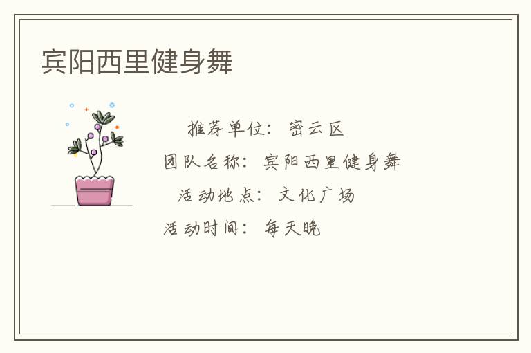 宾阳西里健身舞