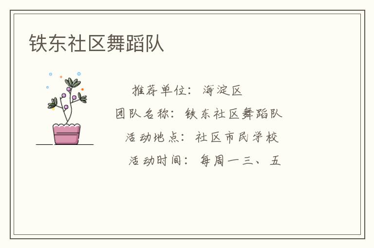 铁东社区舞蹈队