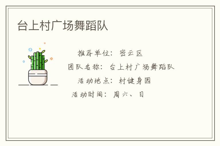 台上村广场舞蹈队