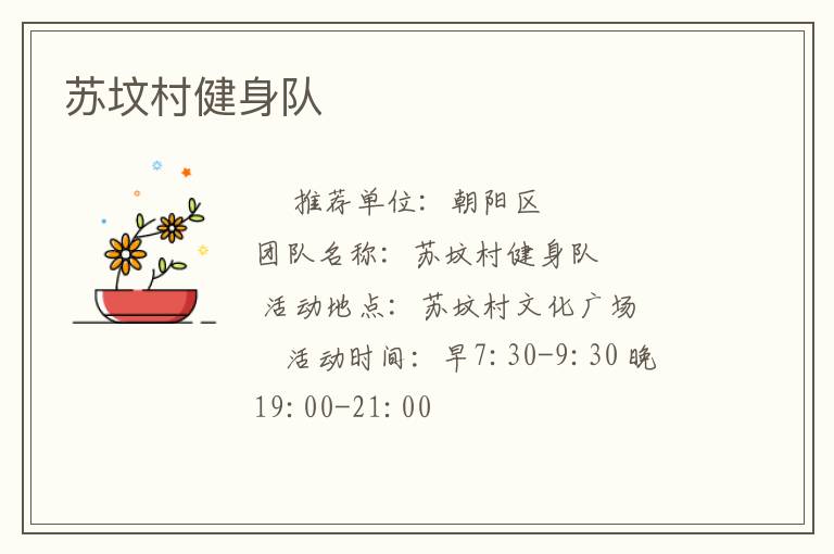 苏坟村健身队