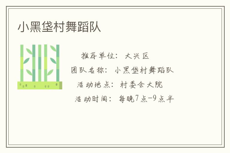 小黑垡村舞蹈队