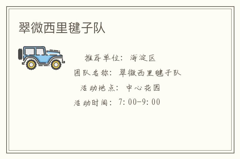 翠微西里毽子队