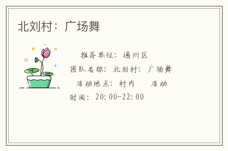 北刘村：广场舞