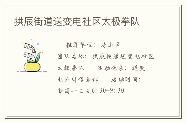拱辰街道送变电社区太极拳队