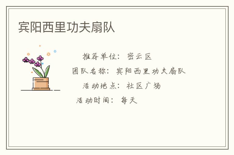 宾阳西里功夫扇队
