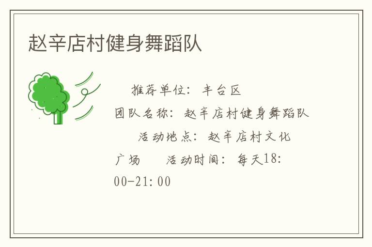 赵辛店村健身舞蹈队