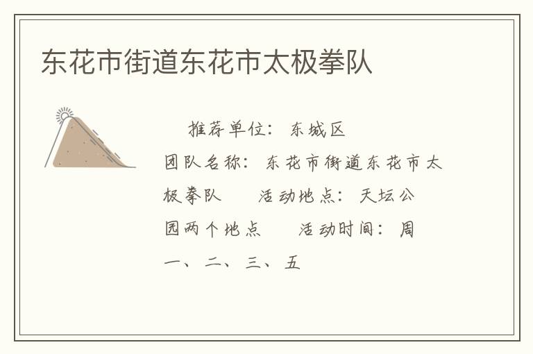 东花市街道东花市太极拳队