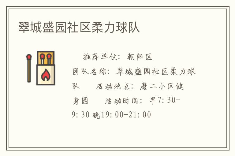 翠城盛园社区柔力球队