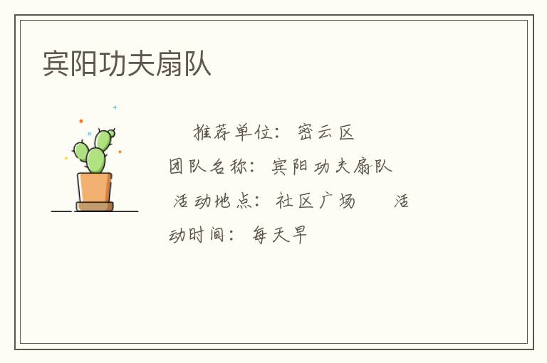 宾阳功夫扇队