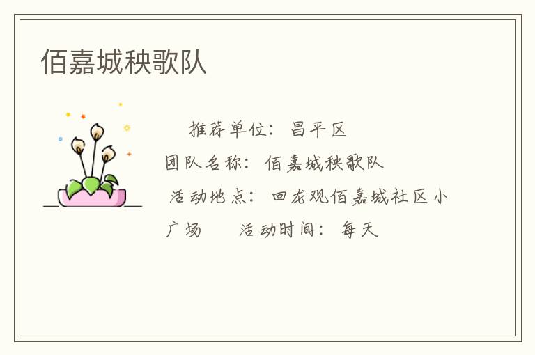 佰嘉城秧歌队
