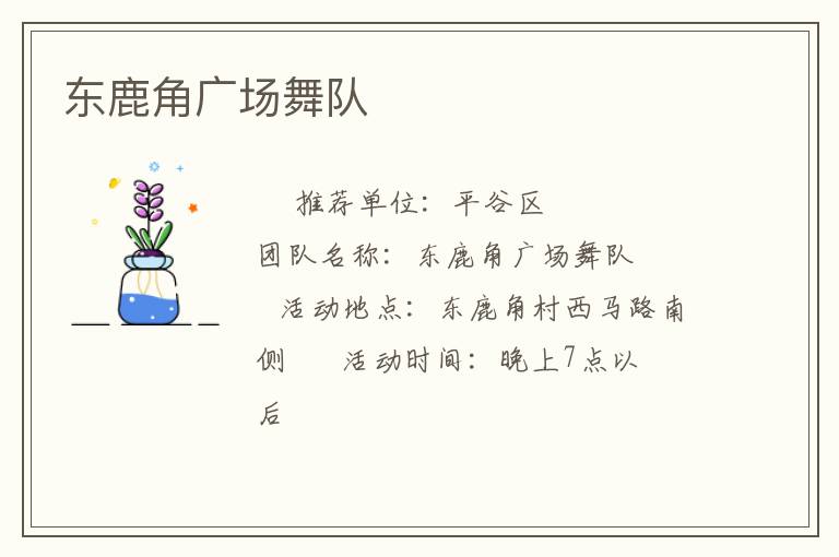 东鹿角广场舞队