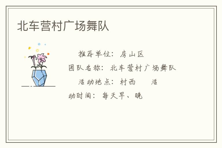 北车营村广场舞队